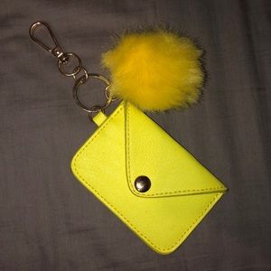 Puff ball ID holder/ keychain